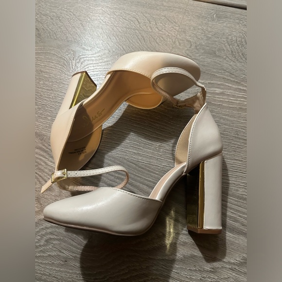 Lulu's Laura Off White Ankle Strap Heels - Picture 3 of 5